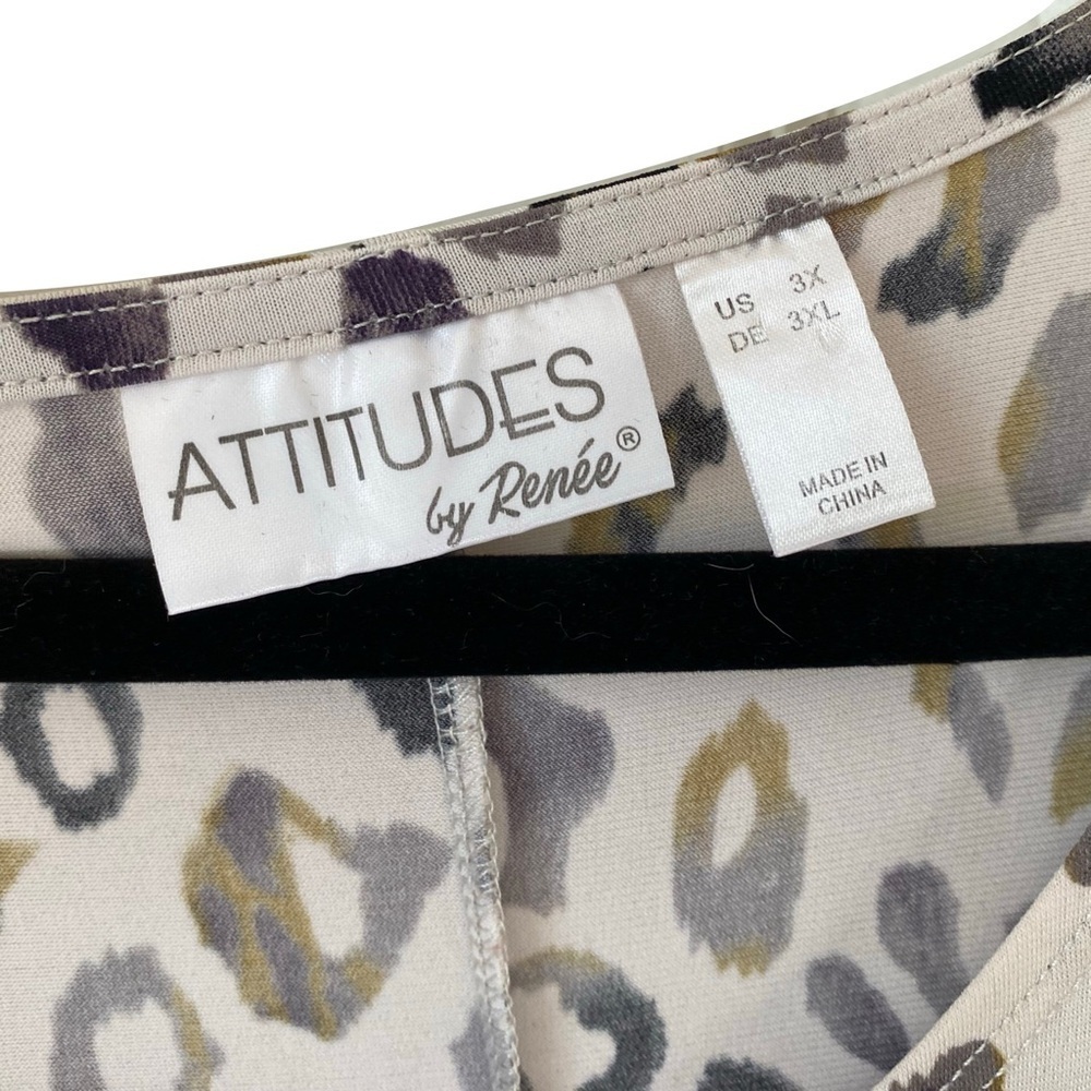 Attitudes by Renee Unstructured Stretchy Animal Print Maxi Dress - Size 3X - Picture 3 of 8